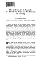 The Austrian act to guarantee the liberty to work and the freedom of assembly