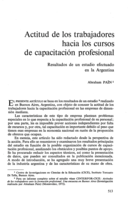 Actitud de los trabajadores hacia los cursos de capacitación profesional: resultados de un estudio efectuado en la Argentina
