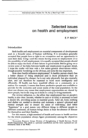 Selected issues on health and employment