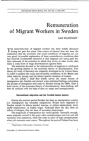 Remuneration of migrant workers in Sweden