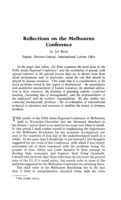 Reflections on the Melbourne conference