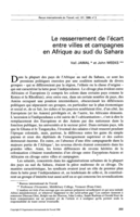 Le resserrement de l'écart entre villes et campagnes en Afrique au sud du Sahara