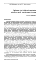Défense de l'aide alimentaire et réponse à certaines critiques