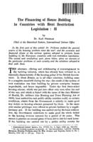 The financing of house building in countries with rent restriction legislation: II