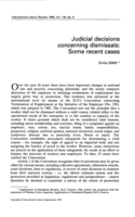 Judicial decisions concerning dismissals: some recent cases