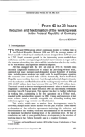 From 40 to 35 hours: reduction and flexibilisation of the working week in the Federal Republic of Germany