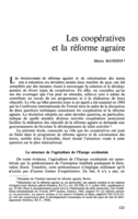 Les coopératives et la réforme agraire