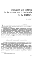 Evolución del sistema de incentivos en la industria de la URSS