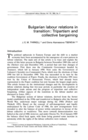 Bulgarian labour relations in transition: tripartism and collective bargaining