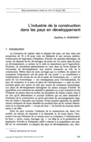 L'industrie de la construction dans les pays en développement