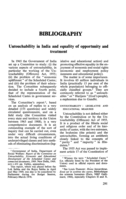 Untouchability in India and equality of opportunity and treatment