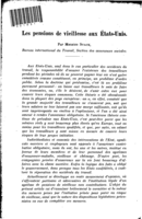 Les pensions de vieillesse aux Etats-Unis