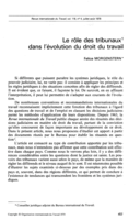 Le rôle des tribunaux dans l'évolution du droit du travail