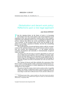 Globalization and decent work policy: reflections upon a new legal approach