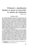 Población y planificación familiar en países en desarrollo: la misión del empleador