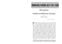 Recordando al instituto de reformas sociales