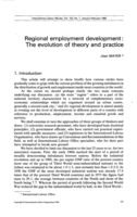Regional employment development: the evolution of theory and practice