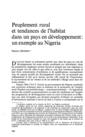 Peuplement rural et tendances de l'habitat dans un pays en développement: un exemple au Nigeria
