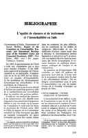 L'égalité de chances et de traitement et l'intouchabilité en Inde