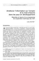 Améliorer l'information sur l'emploi et la main-d'oeuvre dans les pays en développement: résultats et leçons d'un programme de coopération technique de l'OIT