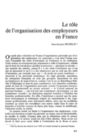 Le rôle de l'organisation des employeurs en France
