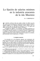 La fijación de salarios mínimos en la industria azucarera de la isla Mauricio