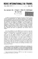 La mesure du «risque» dans la statistique du travail