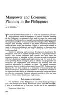 Manpower and economic planning in the Philippines