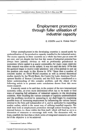 Employment promotion through fuller utilisation of industrial capacity