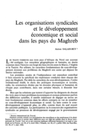 Les organisations syndicales et le développement économique et social dans les pays du Maghreb