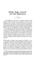 British wages councils and full employment