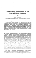 Maintaining employment in the iron and steel industry