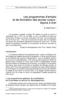 Les programmes d'emploi et de formation des jeunes ruraux: leçons à tirer