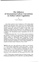 The influence of international labour conventions on Indian labour legislation