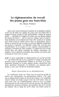 La réglementation du travail des jeunes gens aux Etats-Unis