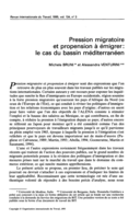Pression migratoire et propension à émigrer: le cas du bassin méditerranéen
