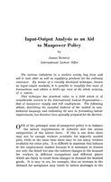 Input-Output analysis as an aid to manpower policy