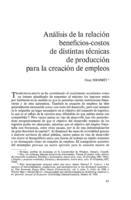 Análisis de la relación beneficios-costos de distintas técnicas de producción para la creación de empleos