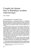 L'emploi des femmes dans la République socialiste tchécoslovaque
