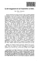 Le développement de la Corporation en Italie