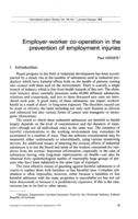 Employer-worker co-operation in the prevention of employment injuries