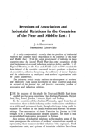 Freedom of association and industrial relations in the countries of the near and Middle East: I
