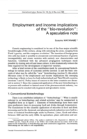 Employment and income implications of the "bio-revolution": a speculative note