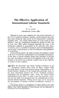The effective application of international labour standards