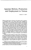 Agrarian reform, production and employment in Taiwan