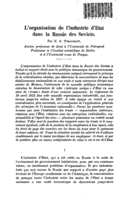 L'organisation de l'industrie d'Etat dans la Russie des Soviets