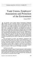 Trade unions, employer's associations and protection of the environment
