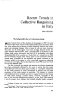 Recent trends in collective bargaining in Italy