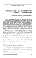 Unemployment and market-oriented reform in Czechoslovakia