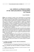 Les relations professionnelles et les restructurations industrielles en France